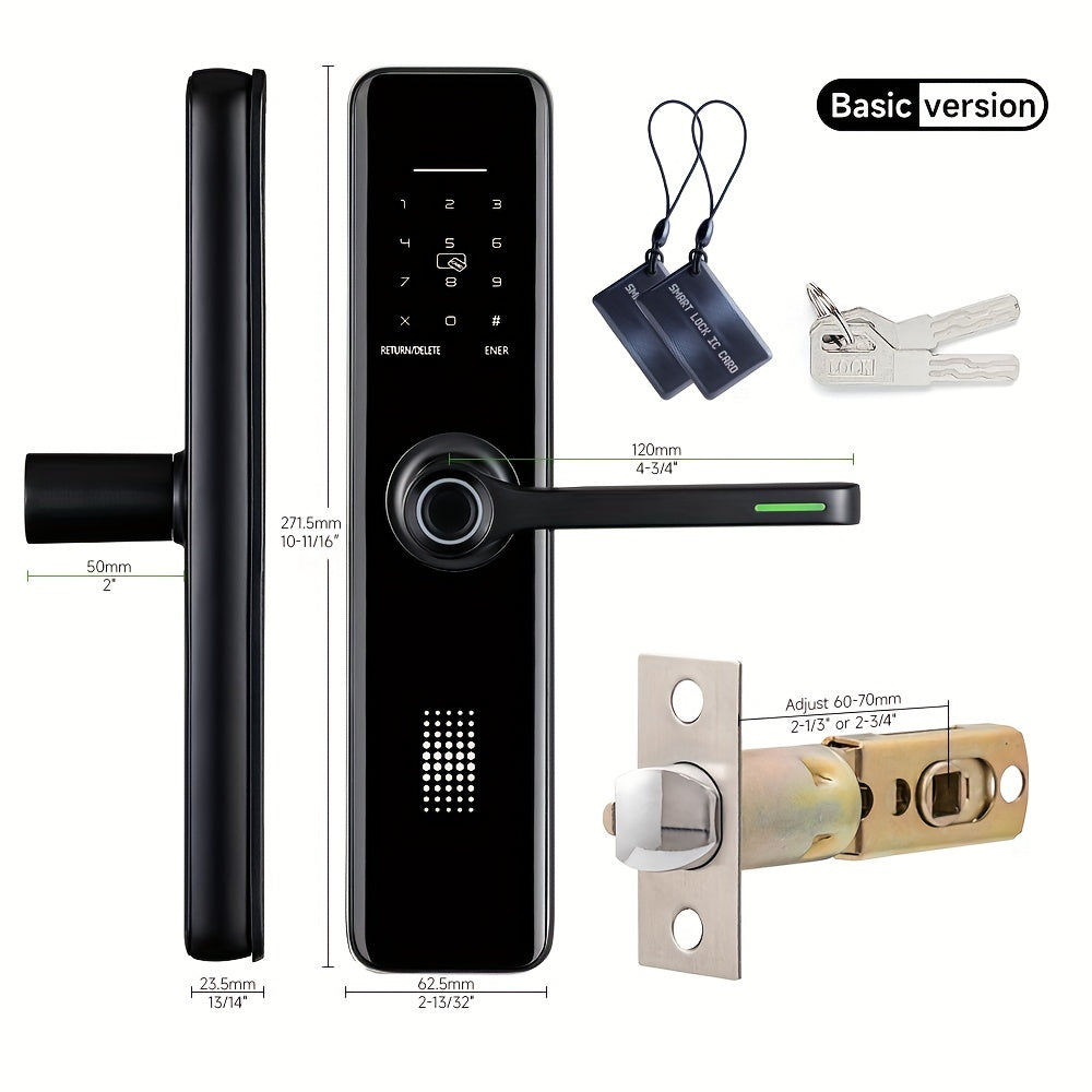 Home Electronic Digital Biometric Fingerprint Door Lock Keyless Entry Door Lock With App And Keypad, Smart Door Lock, Front Door Locks