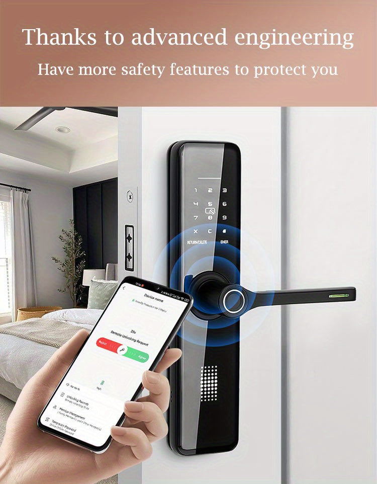 Home Electronic Digital Biometric Fingerprint Door Lock Keyless Entry Door Lock With App And Keypad, Smart Door Lock, Front Door Locks