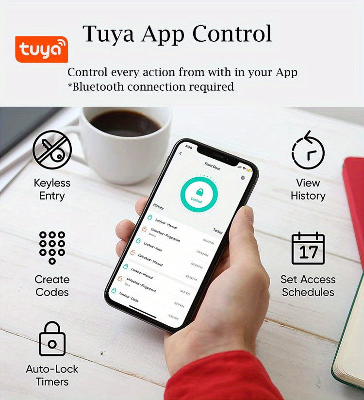 Home Electronic Digital Biometric Fingerprint Door Lock Keyless Entry Door Lock With App And Keypad, Smart Door Lock, Front Door Locks