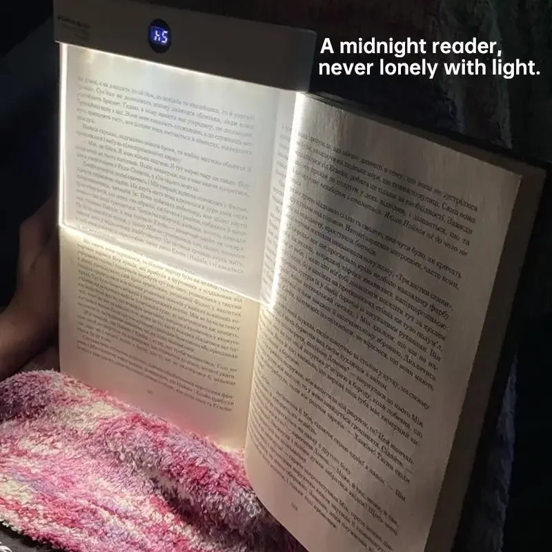 Book Light, Rechargeable Clear LED Flat Book Lights for Reading in Bed at Night with 3 Colors Dimmable Panel Plate Book Lamp
