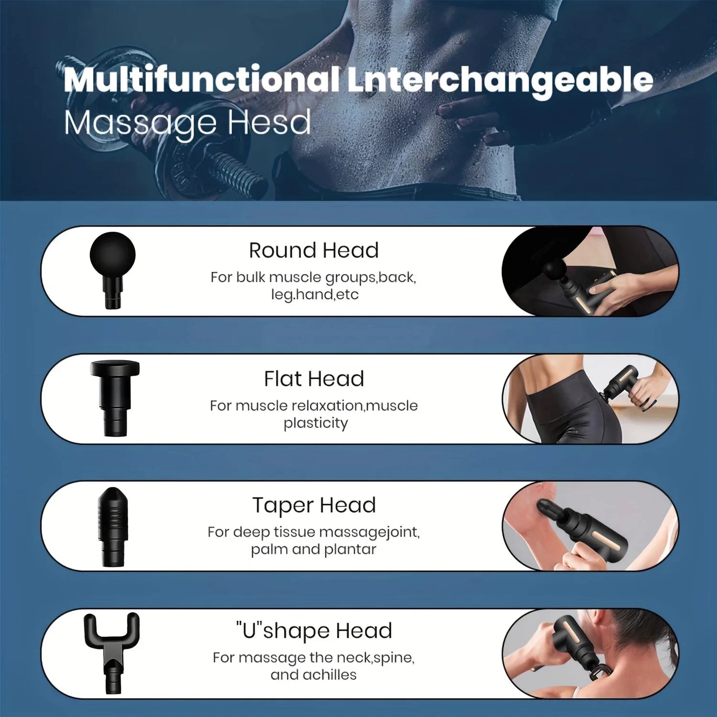 30 Level Massage Gun Fascia Deep Muscle Relax Body Neck Massager Electric Fitness Equipment Noise Reduction Male Female