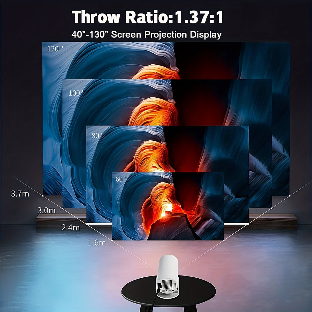 HY300 Mini Projector 4K Android 11.01080P 720 P 200ANSI Portable Wireless Home Outdoor Cinema 180° Projection Angle Adjustable