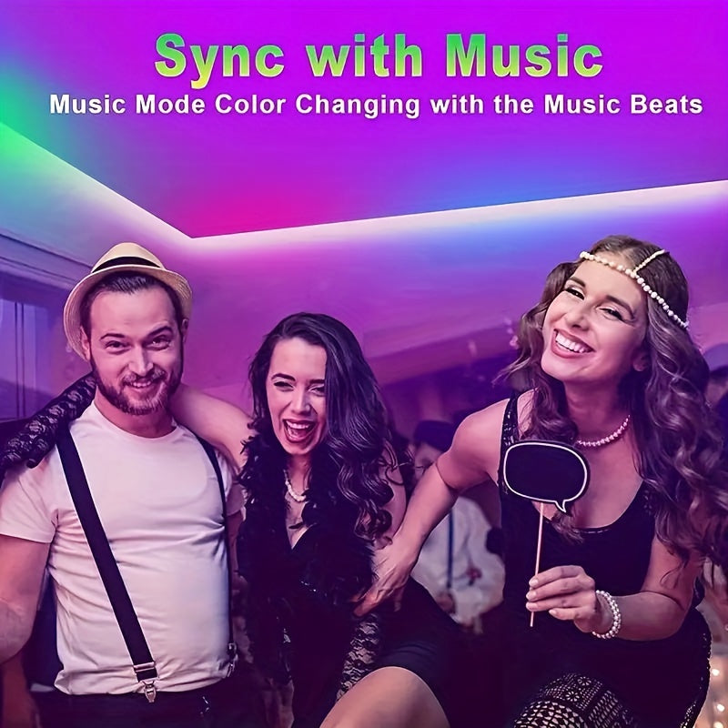 1 Roll 2835 RGB LED TV Smart Strip Lights - Flexible, Adhesive, Color-Changing, Dimmable, Waterproof - Perfect for TV Background, Game Room, Christmas, Holiday Party, Valentine's Day Decorations and Ambient Lighting