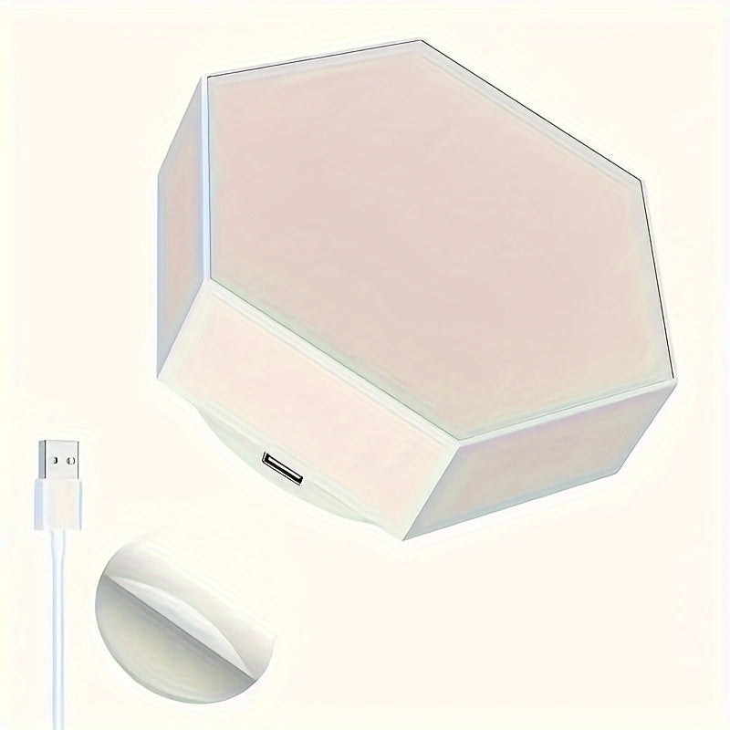 1pc Touch Activated Geometric RGB Hexagonal Wall Light - DIY Interactive Ambient Lighting for Living Rooms & Bedrooms - A Perfect, Uniquely Crafted Gift for DIY Enthusiasts