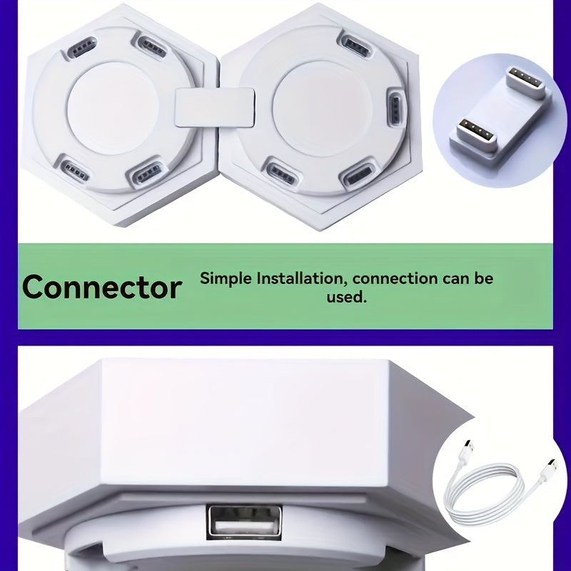 1pc Touch Activated Geometric RGB Hexagonal Wall Light - DIY Interactive Ambient Lighting for Living Rooms & Bedrooms - A Perfect, Uniquely Crafted Gift for DIY Enthusiasts