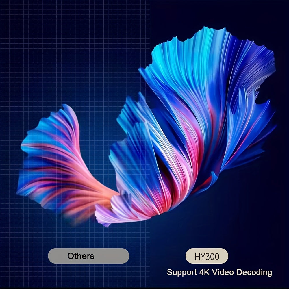 HY300 Mini Projector 4K Android 11.01080P 720 P 200ANSI Portable Wireless Home Outdoor Cinema 180° Projection Angle Adjustable